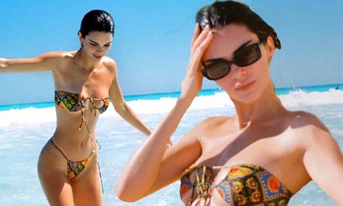 Kendall Jenner Flaunts in Tinny Bikini on the Beach