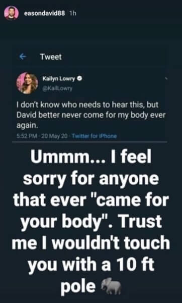 David Eason body shaming Kailyn Lowry